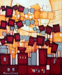 Salman Farooqi, 16 x 20 Inch, Acrylic on Canvas, Cityscape Painting, AC-SF-642